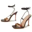 Sexy Brown Cocktail Party Womens Sandals 2022 Ankle Strap 11 cm Stiletto Heels Open / Peep Toe Sandals High Heels