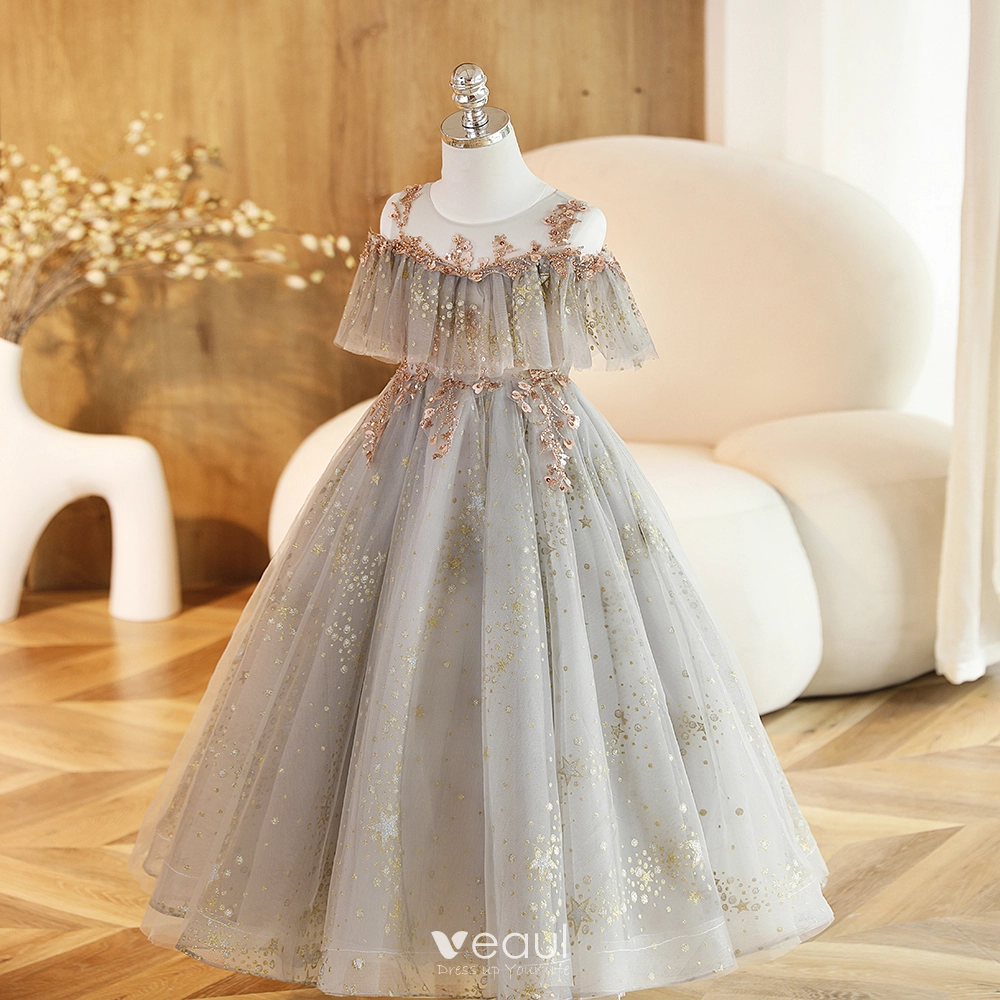 Blue Flower Girl Dress Coral Half Sleeve Rustic Princess Wedding Party Ball  Gown | eBay