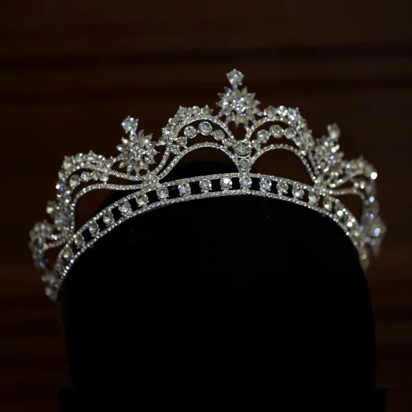 Sjarmerende Sølv Rhinestone Zirkon Bryllup Har Tilbehor Tiara 2022 Legering Tiara