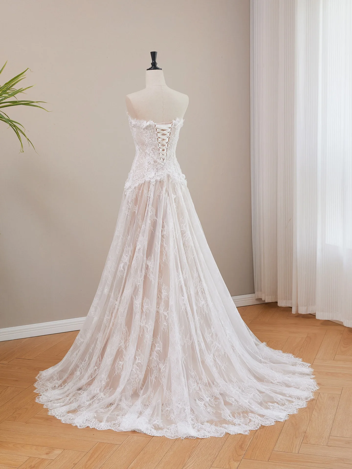 navy blue dress for baby girl A-Line Jersey Vintage Modest Solid Spring Wedding Dress Backless Bateau  Neck Tea-length Long Sleeve Bridal Gown with Button Back Sash main image 0