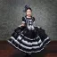Vintage / Retro Medieval White Flower Girl Dresses 2024 Bow Floor-Length / Long Short Sleeve U-Neck Cosplay Prom Ball Gown Wedding Party Dresses