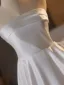 Vintage / Retro White Satin Wedding Dresses 2025 A-Line / Princess Strapless Sleeveless Backless Floor-Length / Long