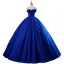 Vintage / Retro Royal Blue Beading Prom Dresses 2023 Ball Gown Strapless Sleeveless Backless Floor-Length / Long Prom Formal Dresses