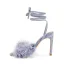 Fashion Sky Blue Cocktail Party Evening Party Womens Sandals 2022 Tassel Ankle Strap 11 cm Stiletto Heels Open / Peep Toe Sandals High Heels