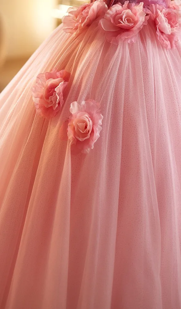 Chic / Beautiful Blushing Pink Appliques Prom Dresses 2025 Ball Gown Strapless Sleeveless Backless Floor-Length / Long Prom Formal Dresses