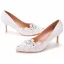 Elegant White Lace Flower Wedding Shoes 2022 Pearl Rhinestone 7 cm Stiletto Heels Pointed Toe Wedding Pumps High Heels