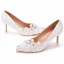 Elegante Witte Rhinestone Kant Bloem Bruidsschoenen 2025 7 cm Naaldhakken / Stiletto Spitse Neus Huwelijk Pumps Hoge Hakken