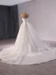 High-end White Lace Flower Wedding Dresses 2024 Ball Gown Strapless Sleeveless Backless Court Train Wedding