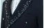 Bleu Marine Paillettes 4 pièces Manches Longues Costume Garçon Mariage 2025 Manteau Pantalon Chemise Gilet Mariage