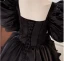 Audrey Hepburn-Stil Schwarz Asymmetrisch Ballkleider 2024 Ballkleid Eckiger Ausschnitt Geschwollenes Kurze Ärmel Rückenfreies Ball Festliche Kleider