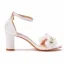 Chic / Belle Blanche Appliques Promo Sandales Femme 2022 Bride Cheville 7 cm Talons Épais Peep Toes / Bout Ouvert Sandales Talons Hauts