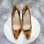 Mode Apelsin Leopardmönstrad Afton Pumps 2023 12 cm Stilettklackar Spetsiga Pumps Högklackade