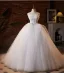 Elegante Weiß Applikationen Brautkleider / Hochzeitskleider 2025 Ballkleid Bandeau Ärmellos Rückenfreies Sweep / Pinsel Zug Hochzeit