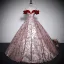 Fashion Burgundy Printing Prom Dresses 2023 Ball Gown Off-The-Shoulder Sleeveless Backless Floor-Length / Long Prom Formal Dresses