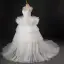 Light Ivory Cascading Ruffles Pierced Wedding Dresses 2022 Ball Gown Spaghetti Straps Pearl Sleeveless Backless Floor-Length / Long Wedding
