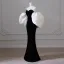 Modest  Black Evening Dresses 2023 Trumpet / Mermaid Strapless Puffy Short Sleeve Backless Floor-Length / Long Evening Party Formal Dresses