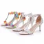 Charming Multi-Colors T-Strap Pearl Lace Flower Prom Womens Sandals 2024 7 cm Stiletto Heels Open / Peep Toe Sandals High Heels