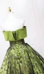 Vintage Salbeigrün Drucken Ballkleider Ballkleid 2025 Bandeau Schleife Ärmellos Rückenfreies Lange Ball Festliche Kleider