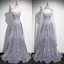Bling Bling Grau Perlenstickerei Pailletten Ballkleider 2024 A Linie Bandeau Ärmellos Rückenfreies Lange Ball Festliche Kleider