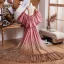 Fashion Candy Pink Gradient-Color Glitter Evening Party shawl 2025 Puffy Short Sleeve