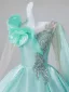 Vintage / Retro Mint Green Beading Rhinestone Prom Dresses 2026 Ball Gown Scoop Neck Long Sleeve Backless Floor-Length / Long Formal Dresses