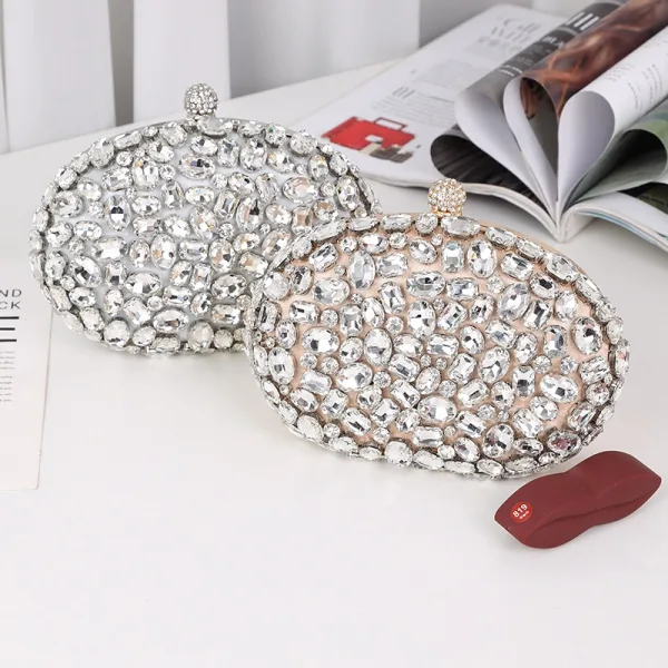 Sparkly Silver Rhinestone Evening Party Handbag 2025