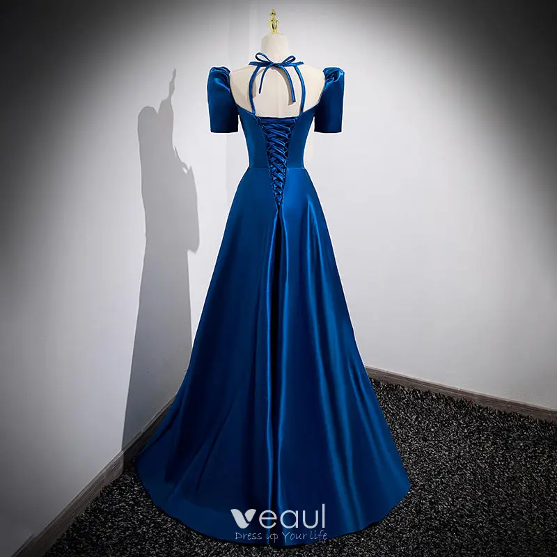 Royal Blue Satin Vintage Inspired Dress