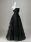 Fashion Black Bow Glitter Party Dresses 2026 Crossed Straps A-Line / Princess Strapless Sleeveless Backless Floor-Length / Long Cocktail Party Evening Party Formal Dresses