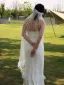 Elegant White Pearl Ruffle Wedding Veils 2025 Tulle