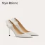 Charming Silver Glitter Appliques Wedding Shoes 2024 8 cm Stiletto Heels Pointed Toe Wedding Pumps High Heels
