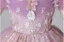 Chic / Beautiful Lavender Pearl Sequins Lace Flower Birthday Flower Girl Dresses 2025 Ball Gown Scoop Neck Short Sleeve Floor-Length / Long