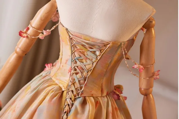 Élégant Orange Appliques Robe De Bal 2024 Princesse Bustier Sans Manches Dos Nu Longue Promo Robe De Ceremonie
