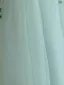 Chic / Beautiful Sage Green Lace Flower Birthday Flower Girl Dresses 2024 A-Line / Princess V-Neck Short Sleeve Backless Floor-Length / Long Tulle