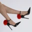 Schöne Schwarz Cocktail Sandalen Damen 2023 Knöchelriemen 11 cm Stilettos Spitzschuh Sandaletten Hochhackige