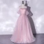 Charming Glitter Candy Pink Evening Dresses 2022 A-Line / Princess Strapless Sleeveless Backless Floor-Length / Long Evening Party Formal Dresses