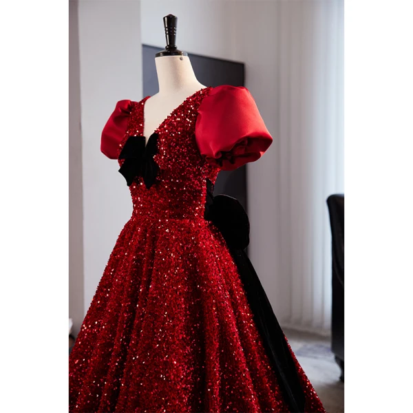 fitted lace wedding dress Red Mermaid Prom Dress Little Girls Pageant Dresses FD1192C – Viniodress main image 0