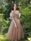 Chic / Belle Rougissant Rose Anniversaire Robe De Fête 2022 Princesse Encolure Carrée Gonflée Manches Courtes Dos Nu Longue Robe De Ceremonie