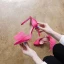 Classy Champagne Bow Prom Womens Shoes 2022 Ankle Strap 10 cm Stiletto Heels Pointed Toe Womens Shoes High Heels