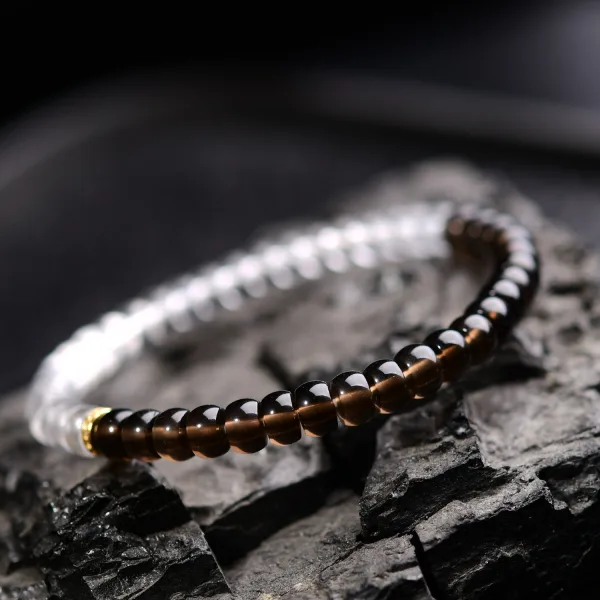 Style Chinois Deux tons Noire Blanche Fait main Cristal Naturel Bracelets Accessorize 2026