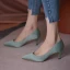 Modest / Simple Green Office OL Pumps 2023 Satin 6 cm Stiletto Heels Pointed Toe Pumps High Heels
