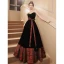 Charming Black Suede Evening Dresses 2023 A-Line / Princess Strapless Sleeveless Bow Sash Backless Floor-Length / Long Evening Party Formal Dresses