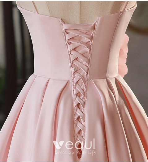 slim fit dress slacks Short V Neck Pink Light Champagne Prom Dresses, V Neck Short Formal Gr –  jbydress main image 0