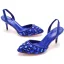 Schöne Weiß Strass Brautschuhe 2023 7 cm Stilettos Spitzschuh Hochzeit Sandaletten Hochhackige