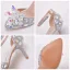 Cinderella Champagne Crystal Wedding Shoes 2022 Rhinestone Ankle Strap 7 cm Stiletto Heels Pointed Toe Wedding Shoes High Heels