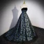 Flower Fairy Charming Printing Black Prom Dresses 2023 A-Line / Princess Strapless Sleeveless Backless Sweep Train Formal Dresses