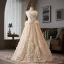 High-end Charming Champagne Glitter Sequins Appliques Prom Dresses 2025 Ball Gown Strapless Sleeveless Backless Floor-Length / Long Formal Dresses