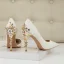 Charming Glitter White Wedding Shoes 2023 10 cm Stiletto Heels Pointed Toe Wedding High Heels