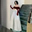 Fashion Burgundy Suede Prom Dresses 2022 A-Line / Princess Off-The-Shoulder Short Sleeve Backless Floor-Length / Long Prom Formal Dresses