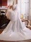 High-end White Flower Handmade  Satin Short Sleeve Prom shawl 2026
