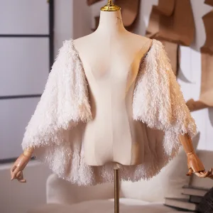 Charming Champagne Handmade Tassel Prom Jackets Wraps Shawl 2025